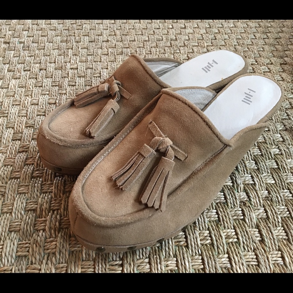 J Jill Suede Tassel Clog, Size 8